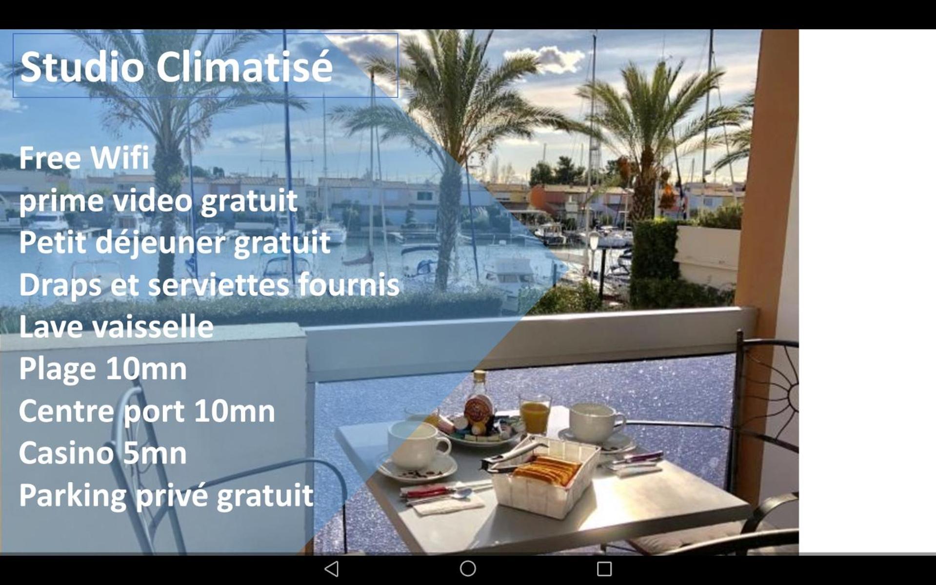 Cap Capistol Studio Le Cap D'Agde Vue Port Екстериор снимка
